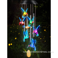 Color-Changing Hummingbird Solar Wind Chimes for Outdoor Use